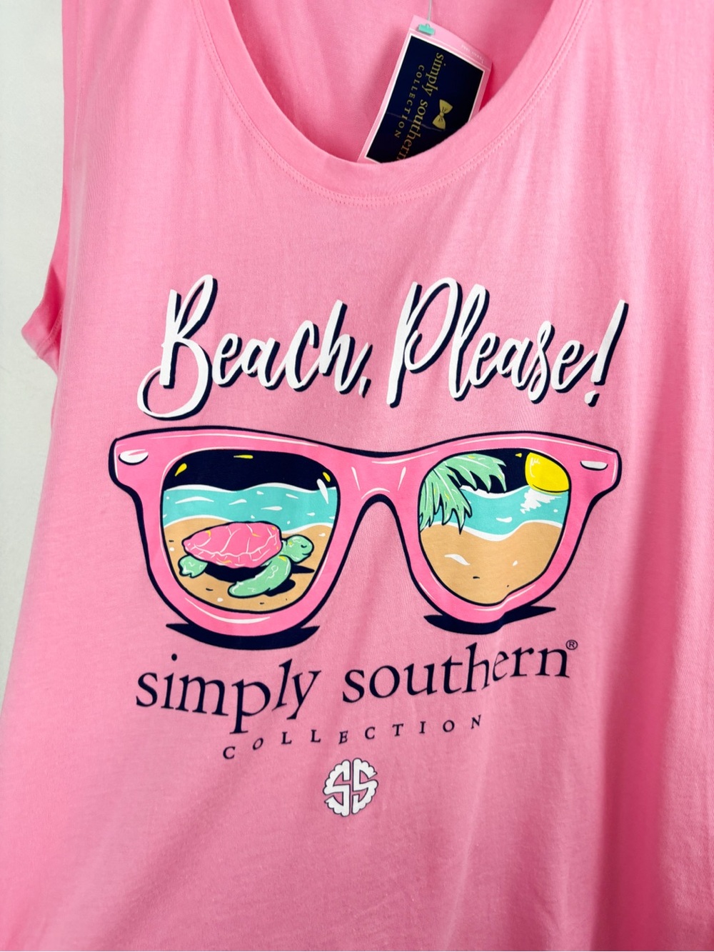 NWT Simply Southern Pink Graphic Sleeveless Tank Top Sz L - Picture 3 of 6